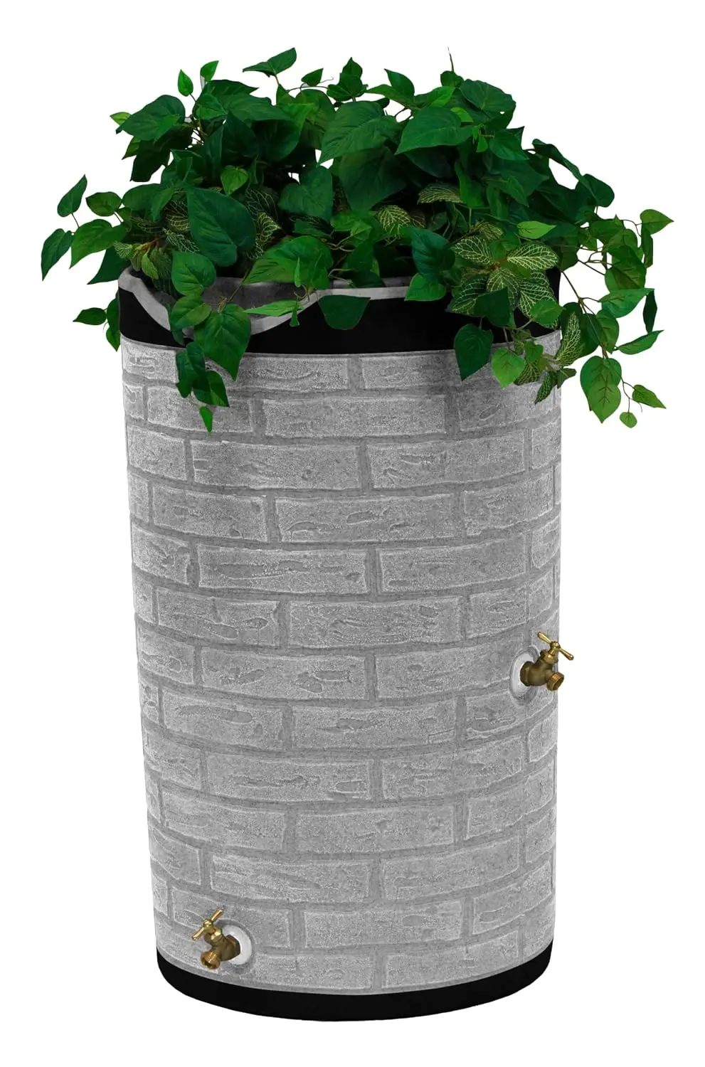 Impressions Darkened Ribs Downton Rain Saver Barrel, 50 Gallon, Light Granite