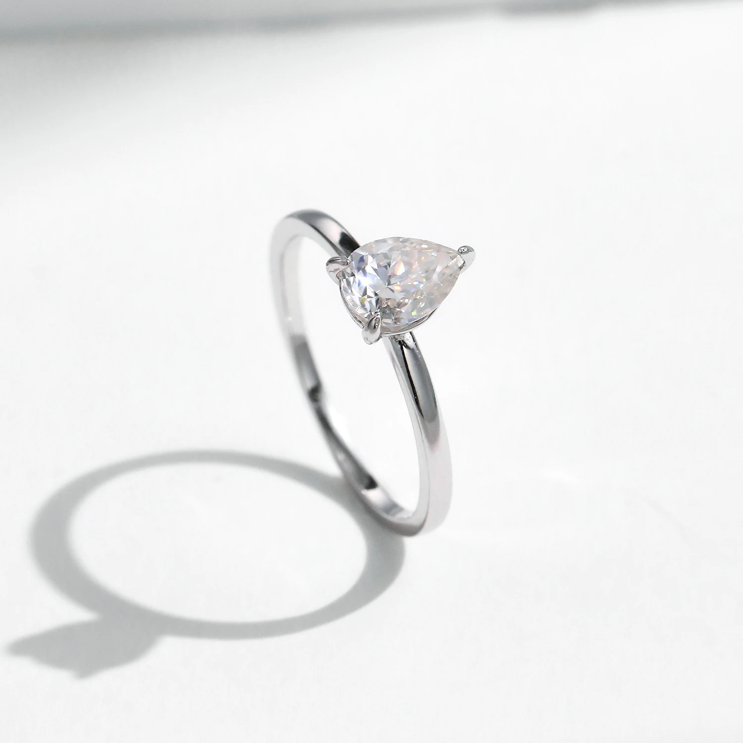 MODIAN D Color Pear Cut Moissanite Ring 925 Sterling Silver Water Drop Lab Diamond Wedding Rings For Women Wedding Fine Jewelry