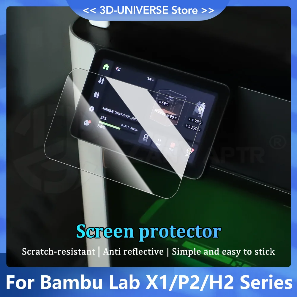 For Bambu Lab X2D X1C H2D H2S H2C P2S Full Screen Protector High-definition Transparent Screen Film Durable for 3D Printer Parts