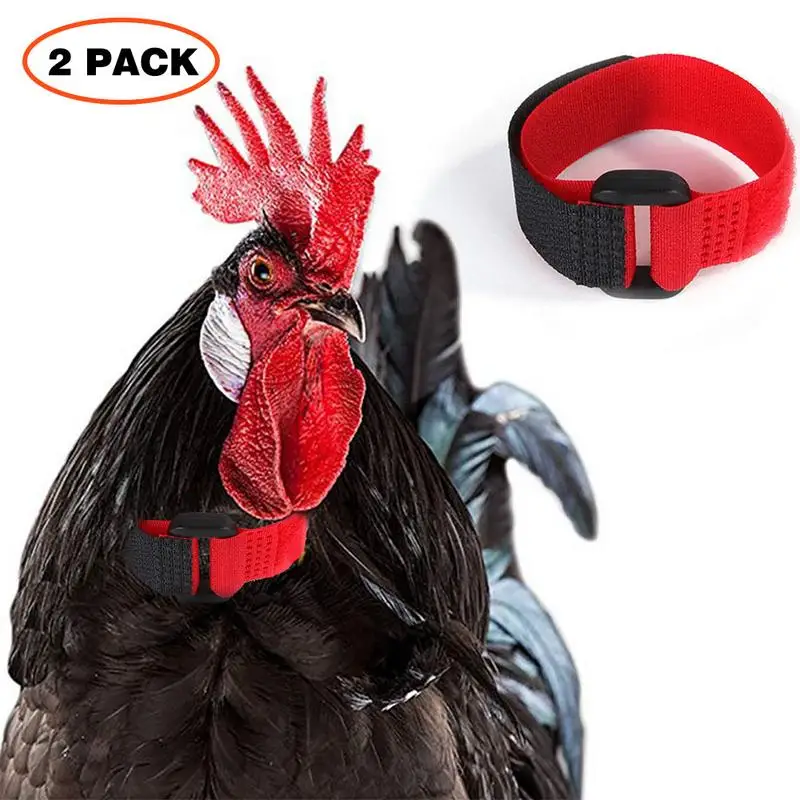 2Pcs Anti Crowing Chicken Collar Lightweight Chicken Neckband Adjustable Rooster Chicken Poultry Neck Collar Belt Eco-friendly