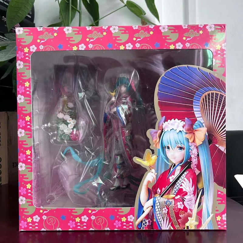 Anime umbrella Kimono Stronger Hatsune Miku Figure Girl Statue Toys Gift Kawaii Cute Doll Desktop Ornament Christmas Present