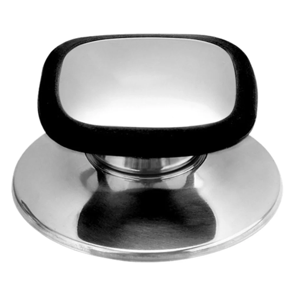 Square Stainless Steel Lid Handle with Integrated Silicone Grip for Improved Safety When Lifting Hot Pot Covers