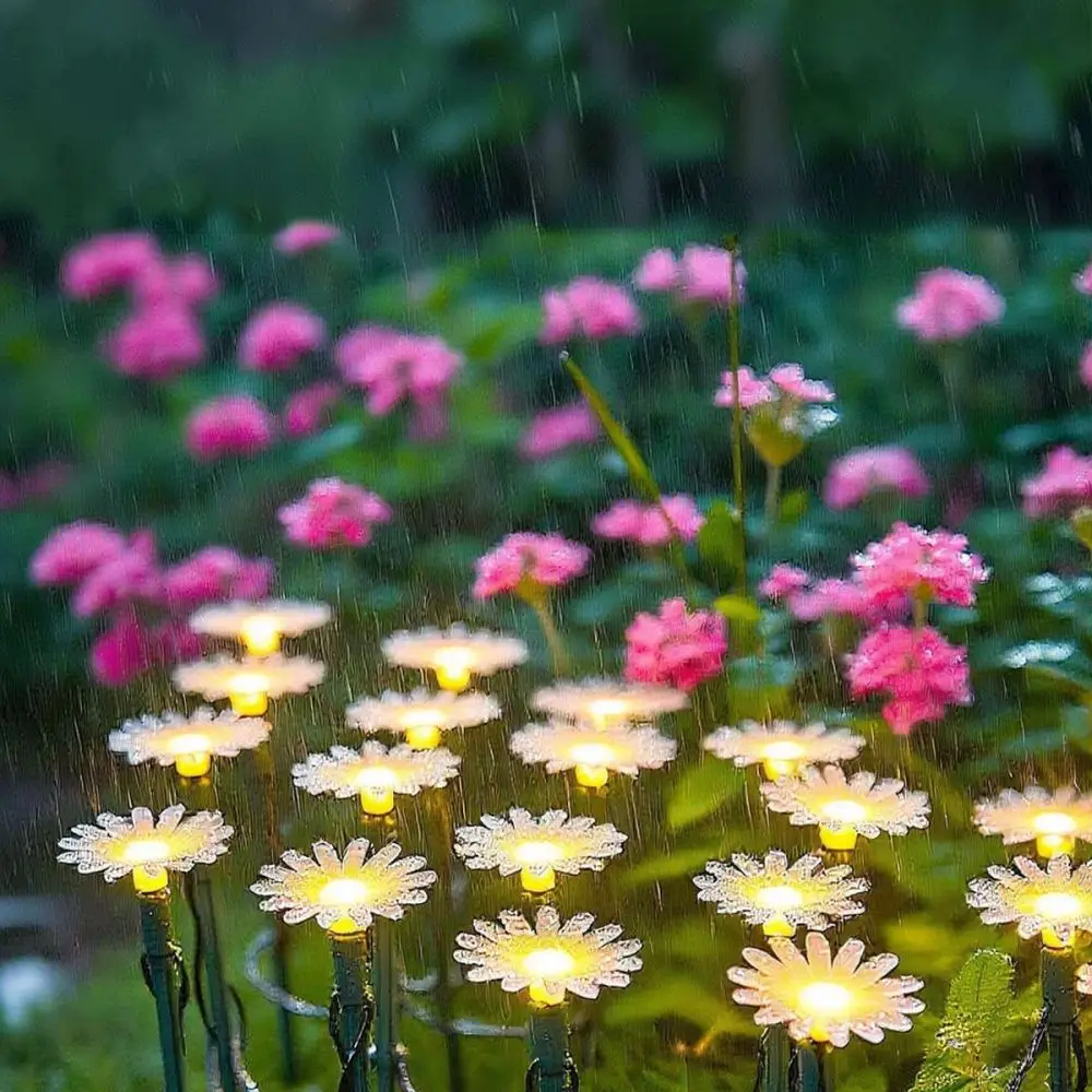 Waterproof Solar Decorative Daisy Mushroom String Lights Outdoor LED Lamp For Garden Lawn Pathway Yard Landscape Decor