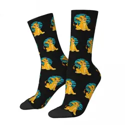 Cool New The Lion King Skateboard Socks Young Simba Happy Blue Retro Polyester Long Socks for Women Men Non-slip