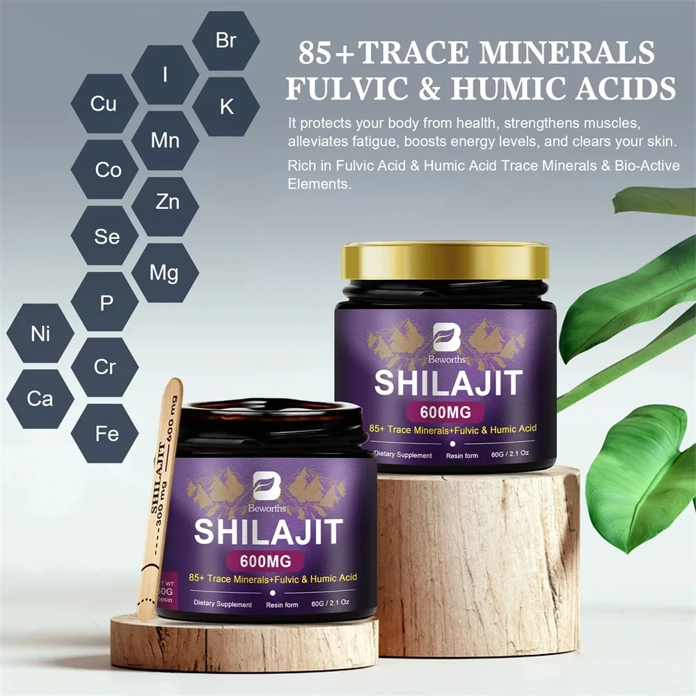 BEWORTHS 100% Pure Organic Shilajit Resin Shilajits Original with 85+Trace Minerals Immunity, Digestion and Brain Memory Health