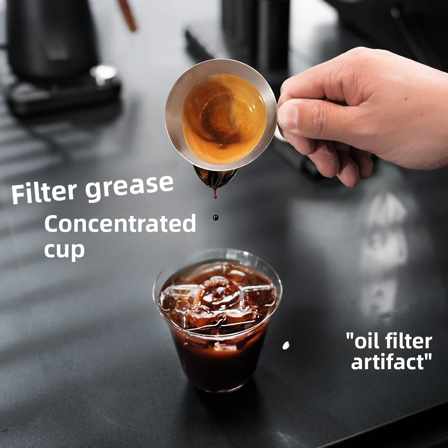 Coffee Italian concentrated oil filter concentrated cup shot cup milk cup stainless steel extraction cup milk coffee cup