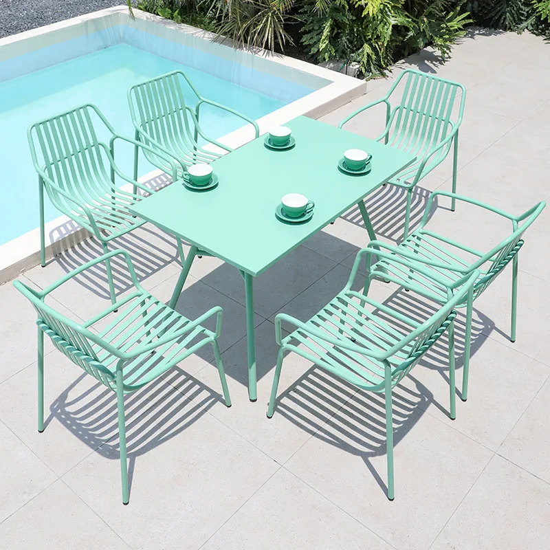 Outdoor tables and chairs courtyard commercial outdoor garden terrace leisure tables and chairs