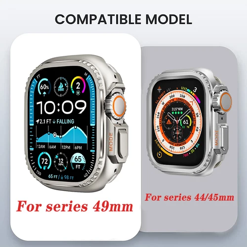 Imagen 2 del producto Funda + correa para Apple Watch Band 10 42 46mm Ultra 2 49mm 9 8 7 6 SE 5 carcasa protectora de Metal de acero actualización Iwatch 49mm 45mm 44mm