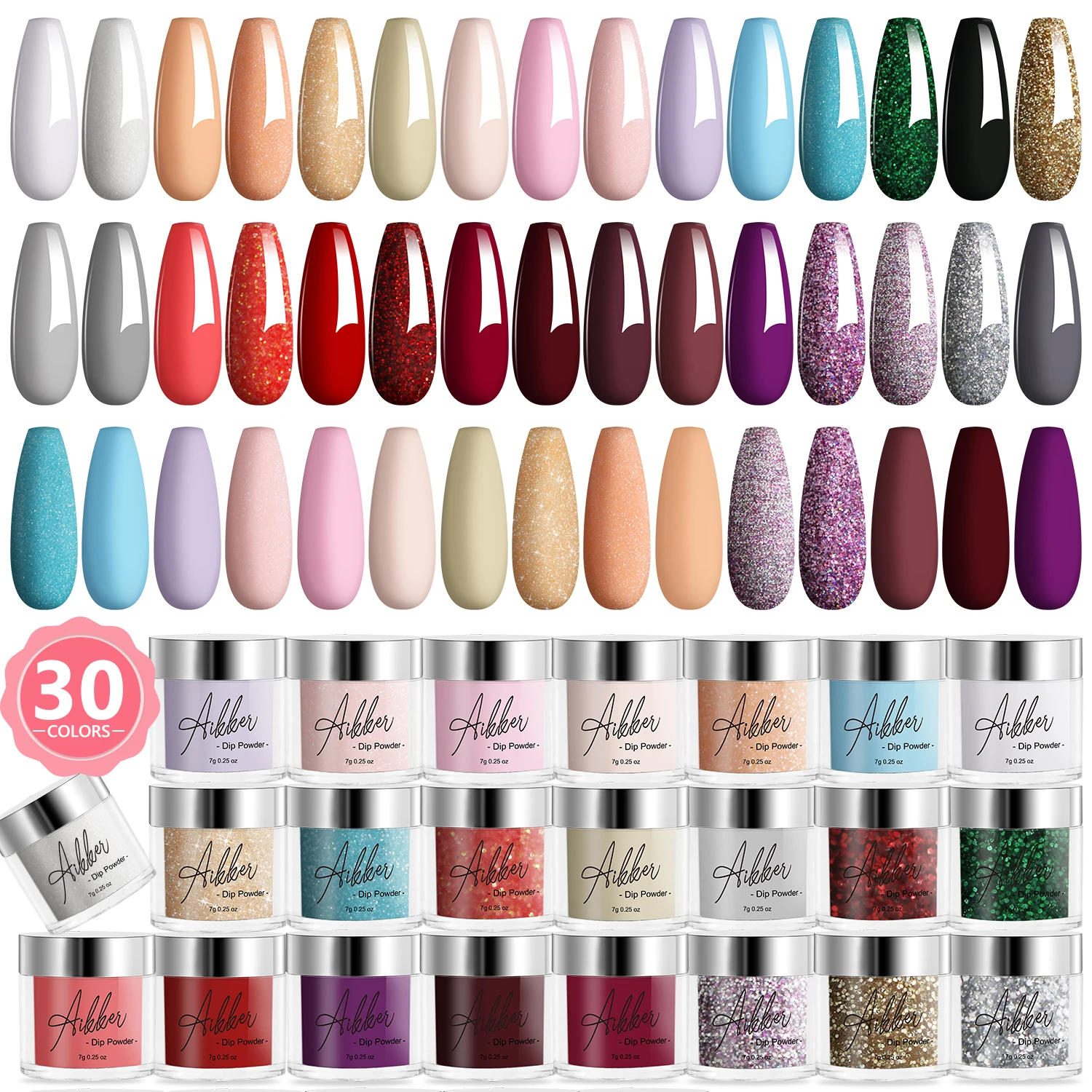 

30-цветный набор пудры телесного цвета с розовато-синими оттенками, лампа не требуется для маникюра для ногтей, подарок на Пасху для женщин и девочек