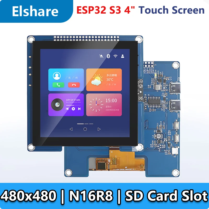 ESP32 S3 Development Board 4 inch LCD  480×480 N16R8 Capacitive Touch Screen 4inch Display