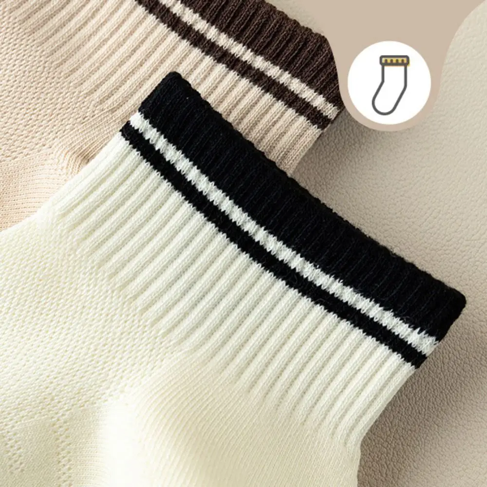 

10Pairs Patchwork Sweat Absorption Women Ankle Socks Anti Slip Hosiery Mesh Thin Socks Breathable Short Tube Socks Ladies Girl