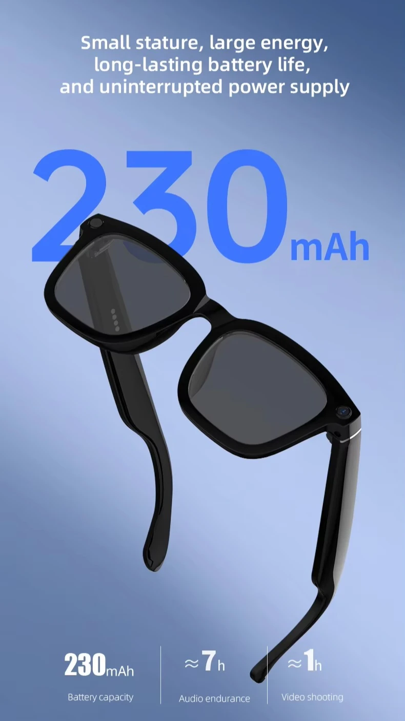 

Smart glasses 8MP camera WiFi smart translation anti-shake Bluetooth waterproof 4K video photography lighting music sunglasses