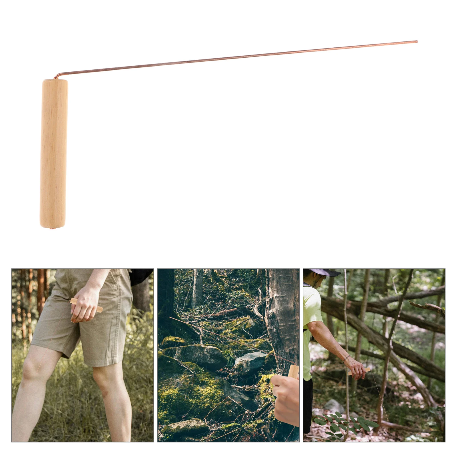 

2pcs Copper Dowsing Rods Brass Prospecting Divination Tools for Water Ghost Hunting Gold Positioning Lightweight Portable