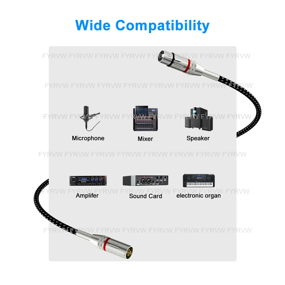 XLR to XLR Mic Audio Cable Karaoke Male to Female Microphone Extension Lead 3-Pin Neutrik XLR Balanced Sound Audio Extender Cord