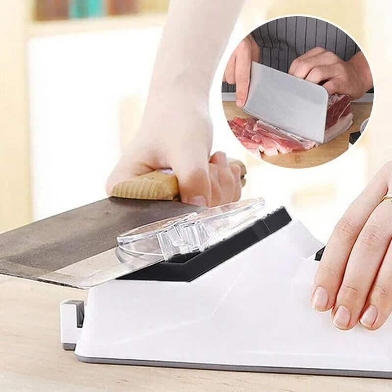 AS60-Electric Knife Sharpeners For Kitchen,Automatic Knives Sharpening & Polishing Helps Repair, Restore, Polish Blades White Du