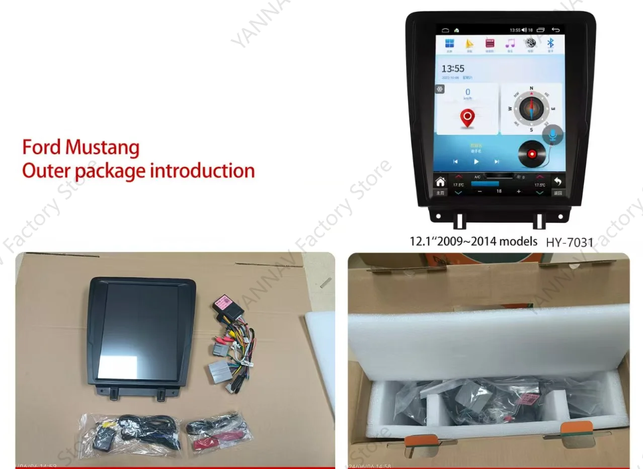 

Automotive Multimedia Carplay Car Radio For Ford Mustang 2009-2014 Android Auto Vertical Screen Bluetooth GPS Navigation Stereo