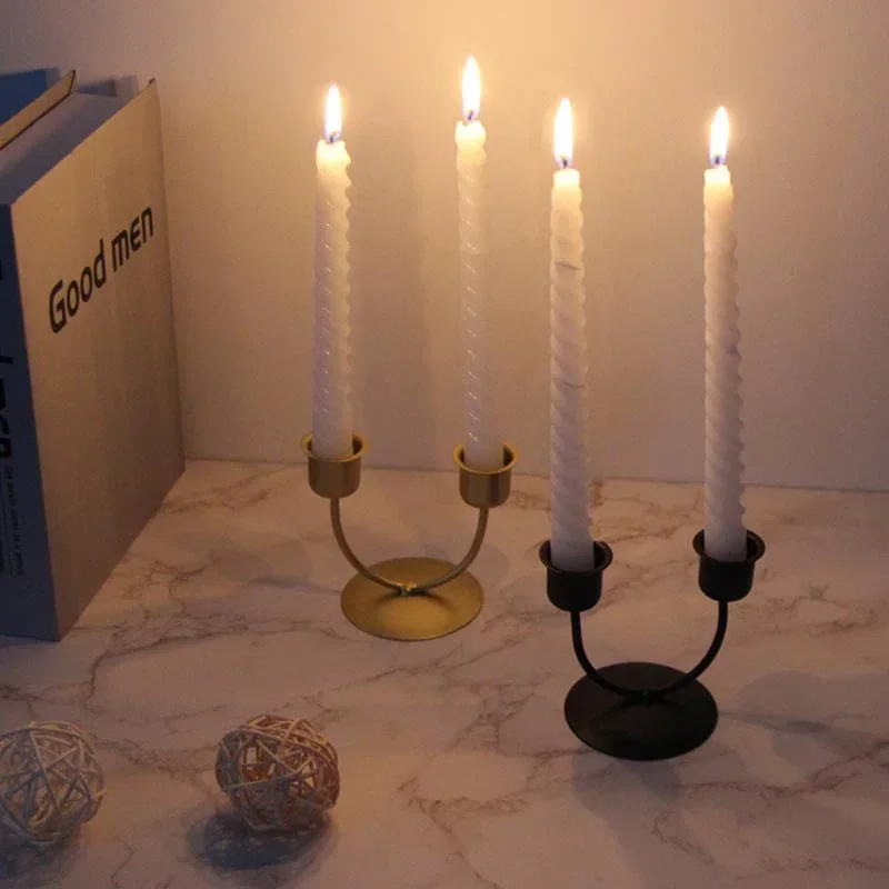 Nordic Simple Candle Holder U-shaped Candlestick Bars Accessories Room Decor Decorative Table Candle Base Candlelight Dinner