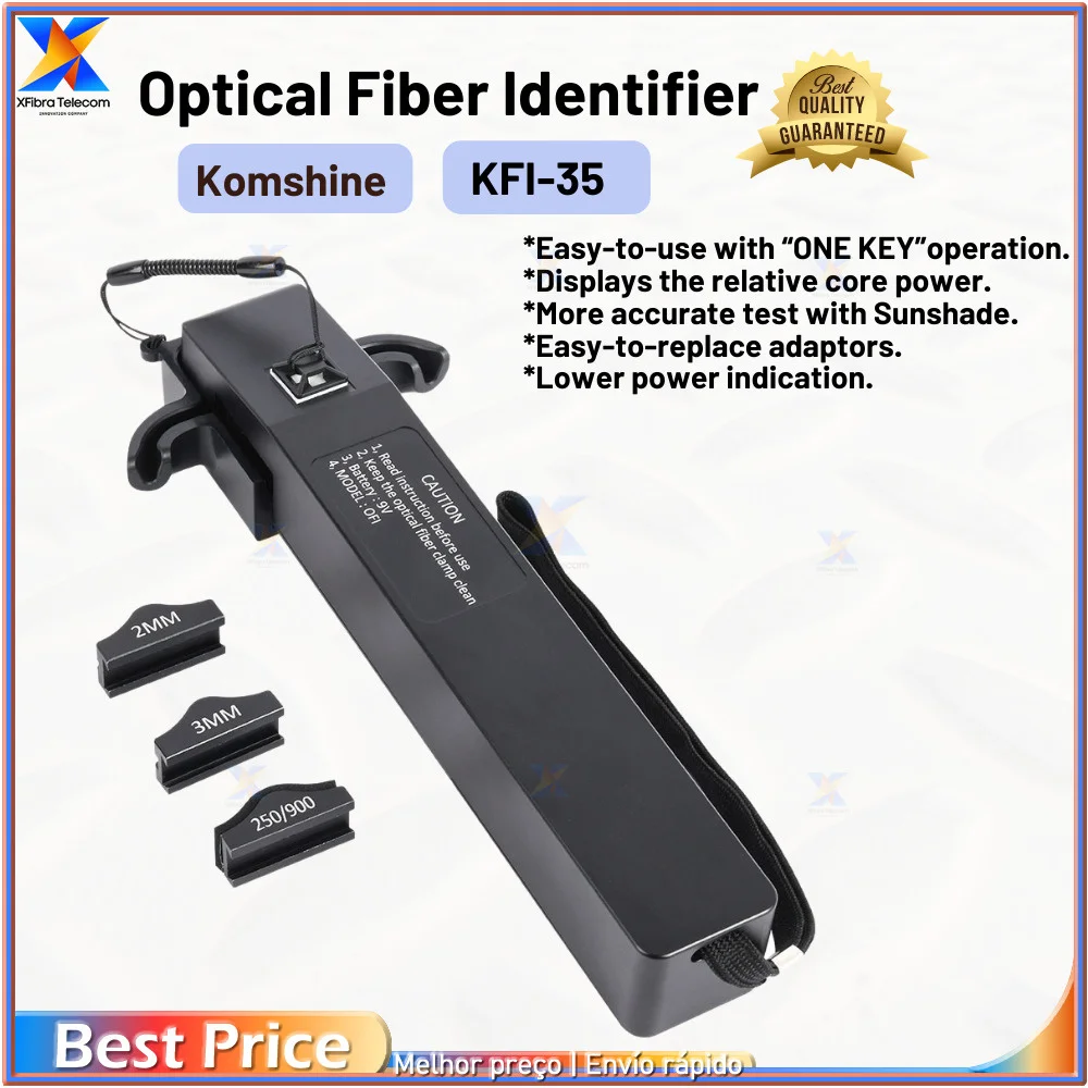 Fiber Identifier with Durable Metal Housing, Live Optical Fiber Identifier Applicable for Bare Fiber 0.25, 0.9, 2.0, 3.0 Cable