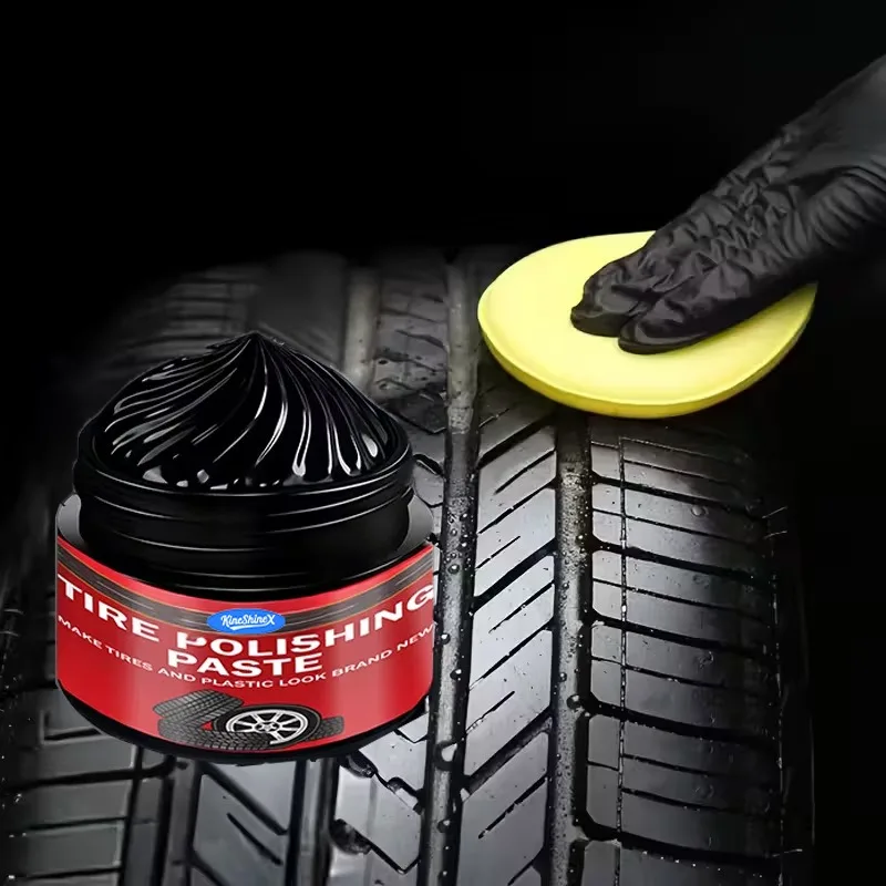 Tire shine dressing, long-lasting blackening wax for car tire maintenance, anti-aging, restoration, wheel cleaning
