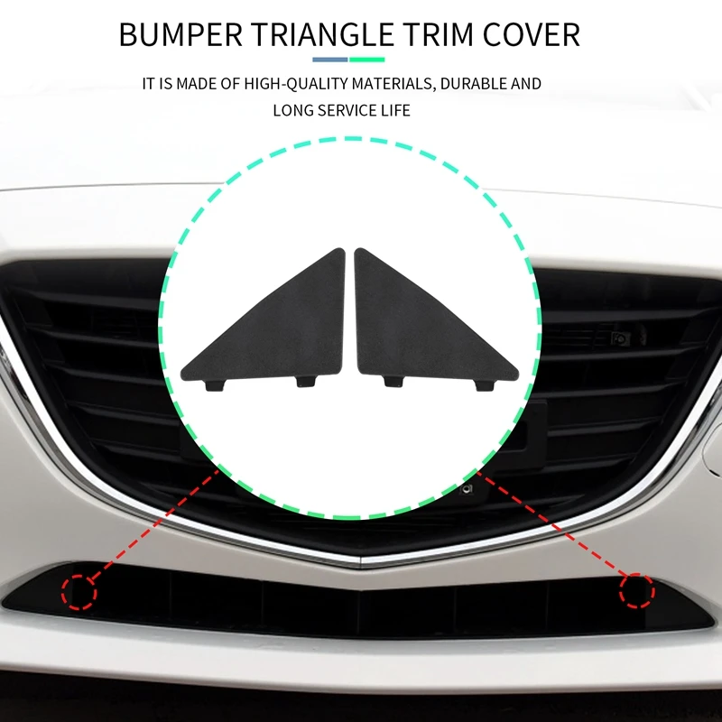 Car Front Bumper Triangle Trim Cover Cap for Mazda 3 Axela 2014-2016 BHN1-50-101 BHN1-50-102