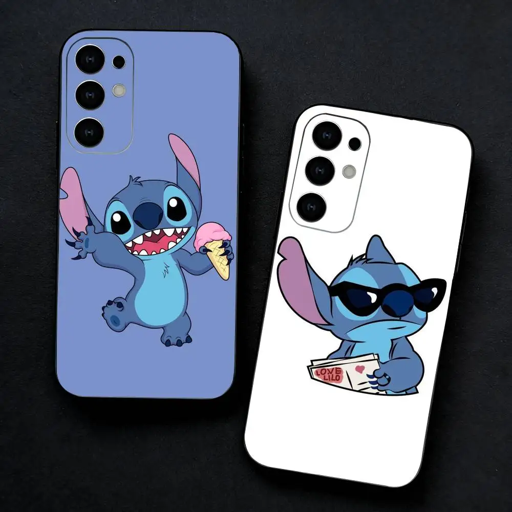 Cartoon S-Stitch Phone Case For Samsung S25,S24,S23,S22,S21,S20,Plus,Fe,Lite,Others Black Cover
