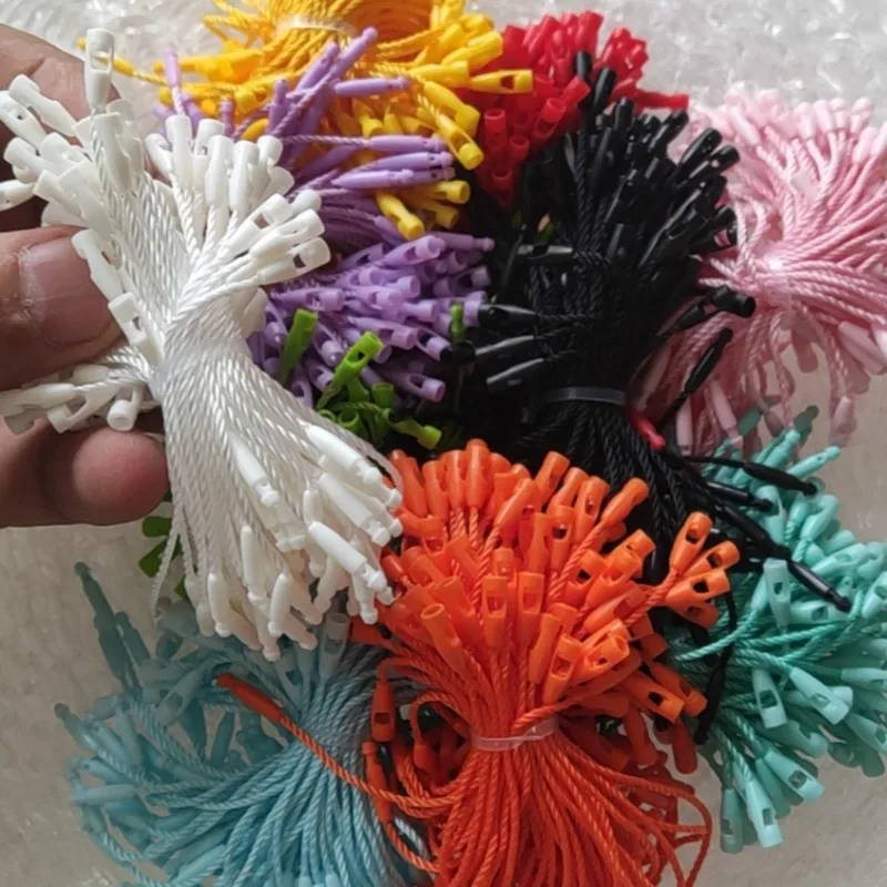 أسلاك البوليستر الصغيرة ، سلاسل علامة الملابس ، دبوس قفل المفاجئة ، مشابك التعادل حلقة ، العلامات الحبال ، أبيض ، بيج ، أسود ، 8 سنتيمتر ، 100 قطعة مجموعة