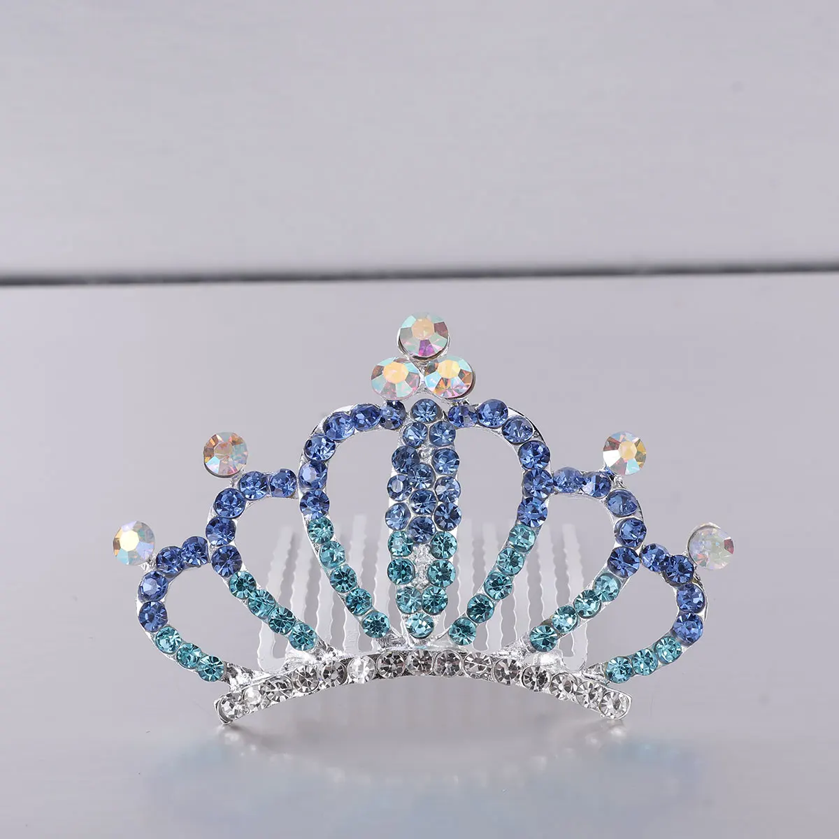 

Blue Crystal Hair Crown Comb Durable Tiara for Kids Girls Headband Party Prom Birthday Kids Crown Comb Girls Headband