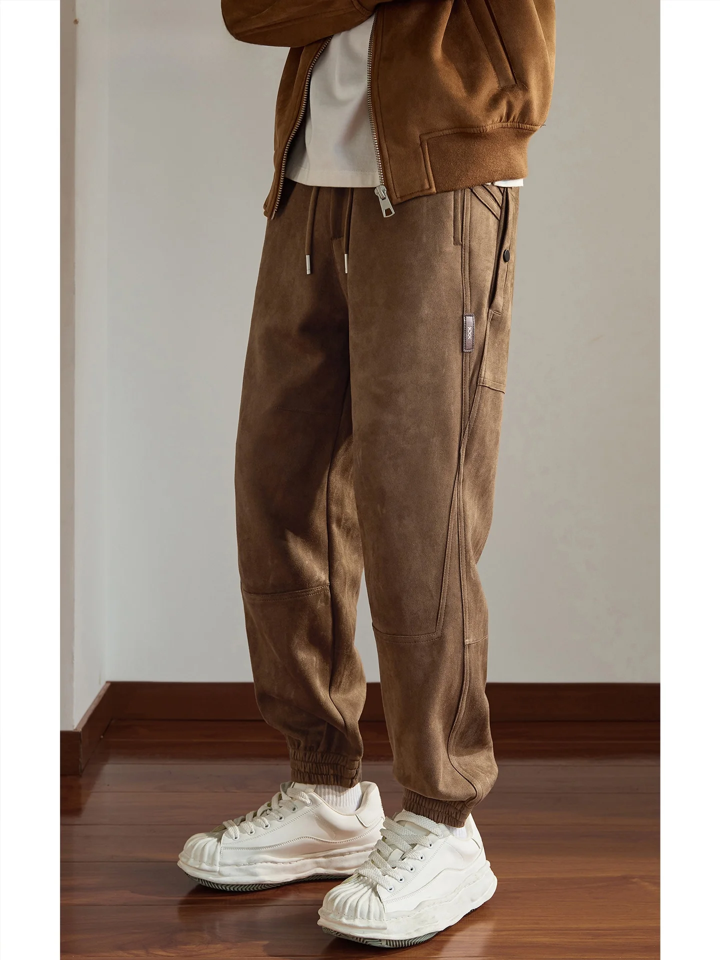 

Мужская повседневная рабочая одежда, брюки свободного покроя, американские лоскутные эластичные спортивные брюки в стиле ретро, осень-зима, новый бренд Sle Faion