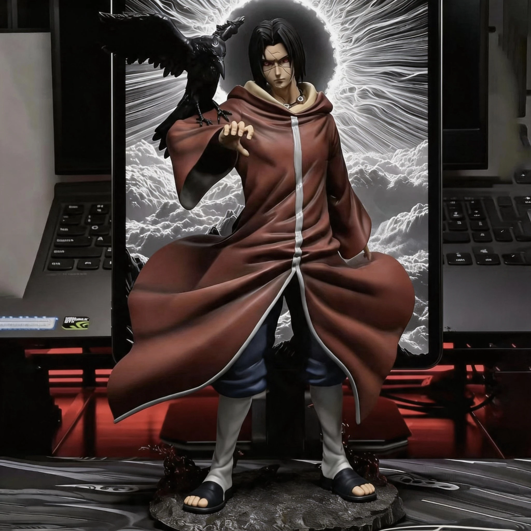 

26cm 10.2 inch Anime Uchiha Itachi Figures Pvc Statue Desktop Ornamen Collection Statue Model Decoration Room Desk Toys Gifts