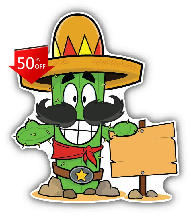 Cactus Cartoon Unique Car Laptop Window Bumper Waterproof Vinyl Decal Gift Vintage Unique Funny Cute Funny Cute Retro Unique