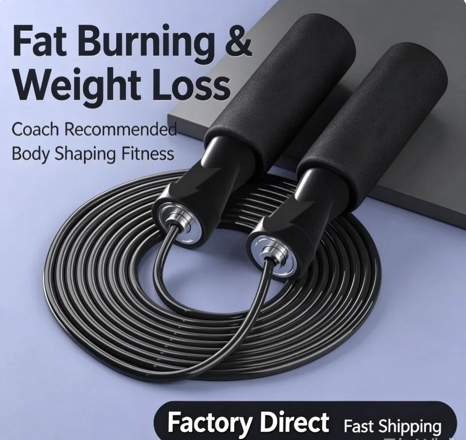 Professional Jump Rope for Adults with Specialized Bearing PVC Rope Non-Slip Handle Fat Burning Weight Loss Training