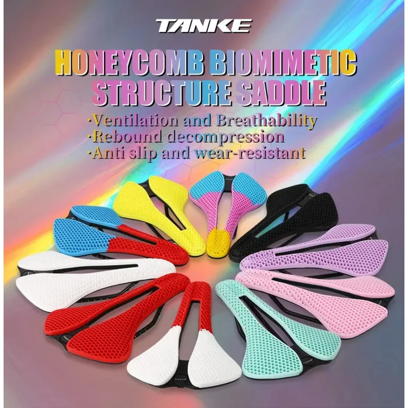 

TANKE MTB road bicycle saddle honeycomb breathable lightweight durable wear-resistant similar 3D printed noctilucent riding seat