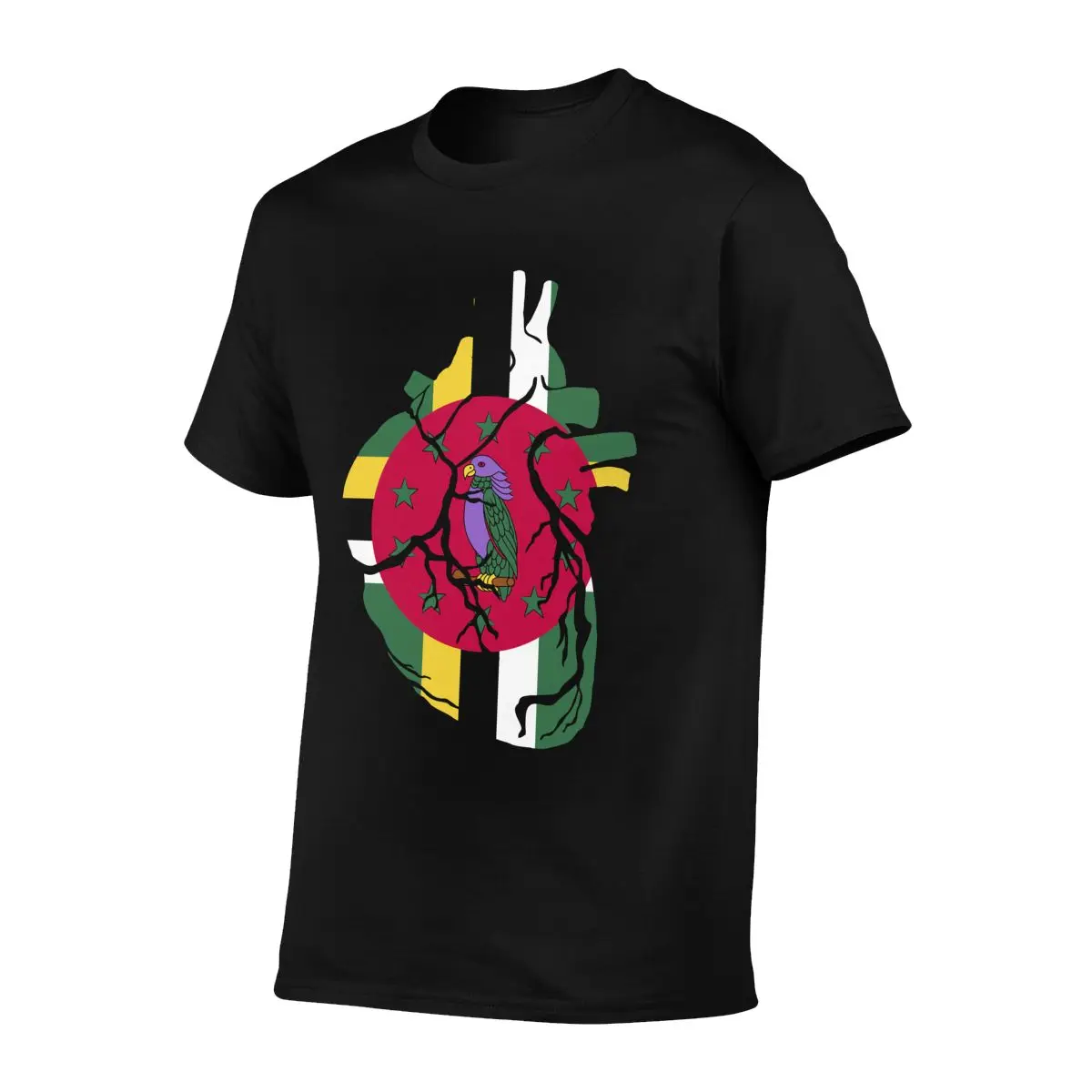 Dominica Anatomical Heart Shape Country Flag Short Sleeve 100% Cotton T shirts Men Women Unisex Clothing T-Shirt Tops Tees