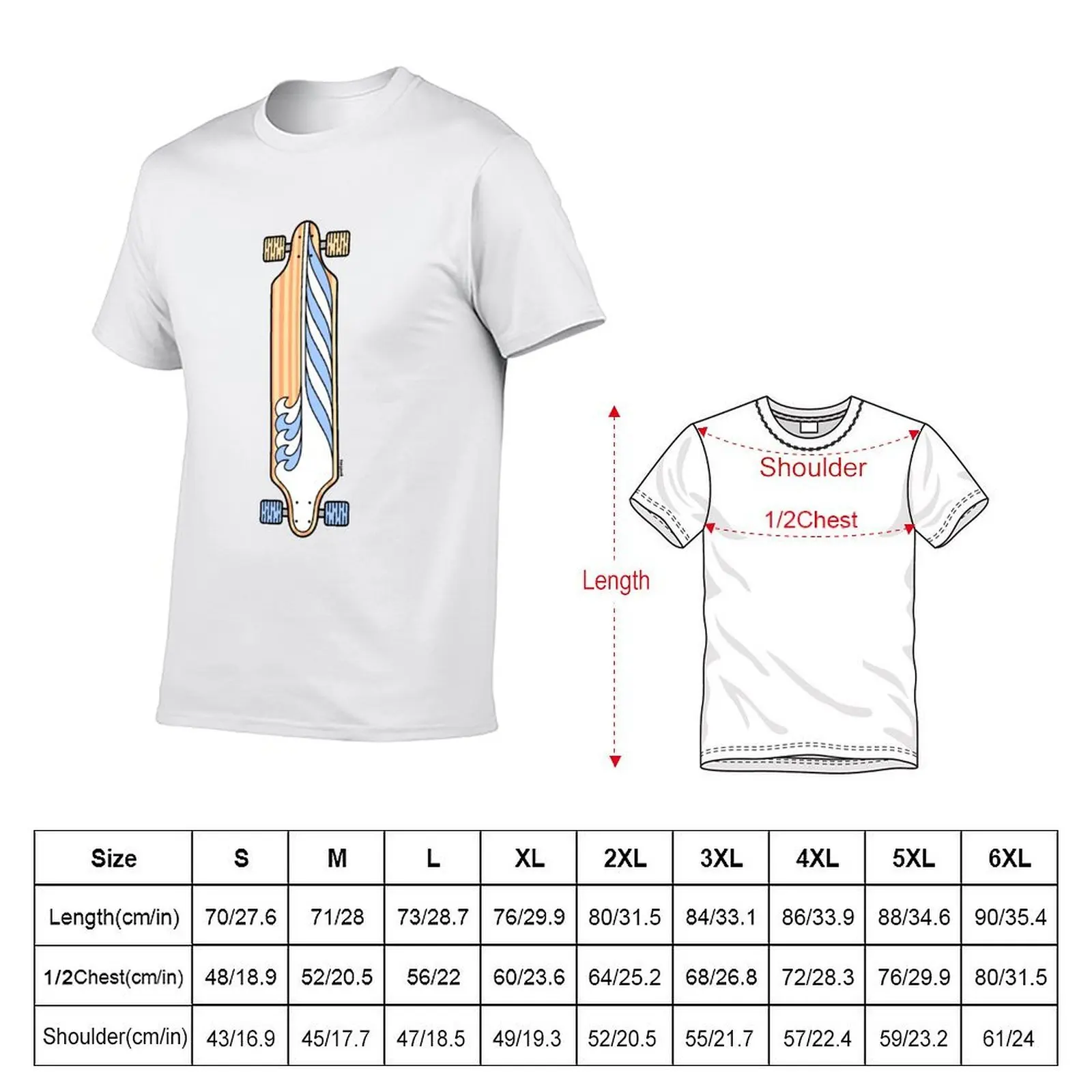 Longboard Summer T-Shirt boys whites oversized graphic tee funny t shirts for men
