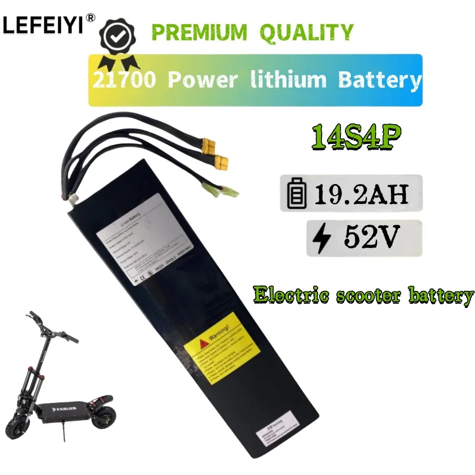 

52V 19.2Ah 14S4P Rechargeable lithium battery pack for dual-drive scooters