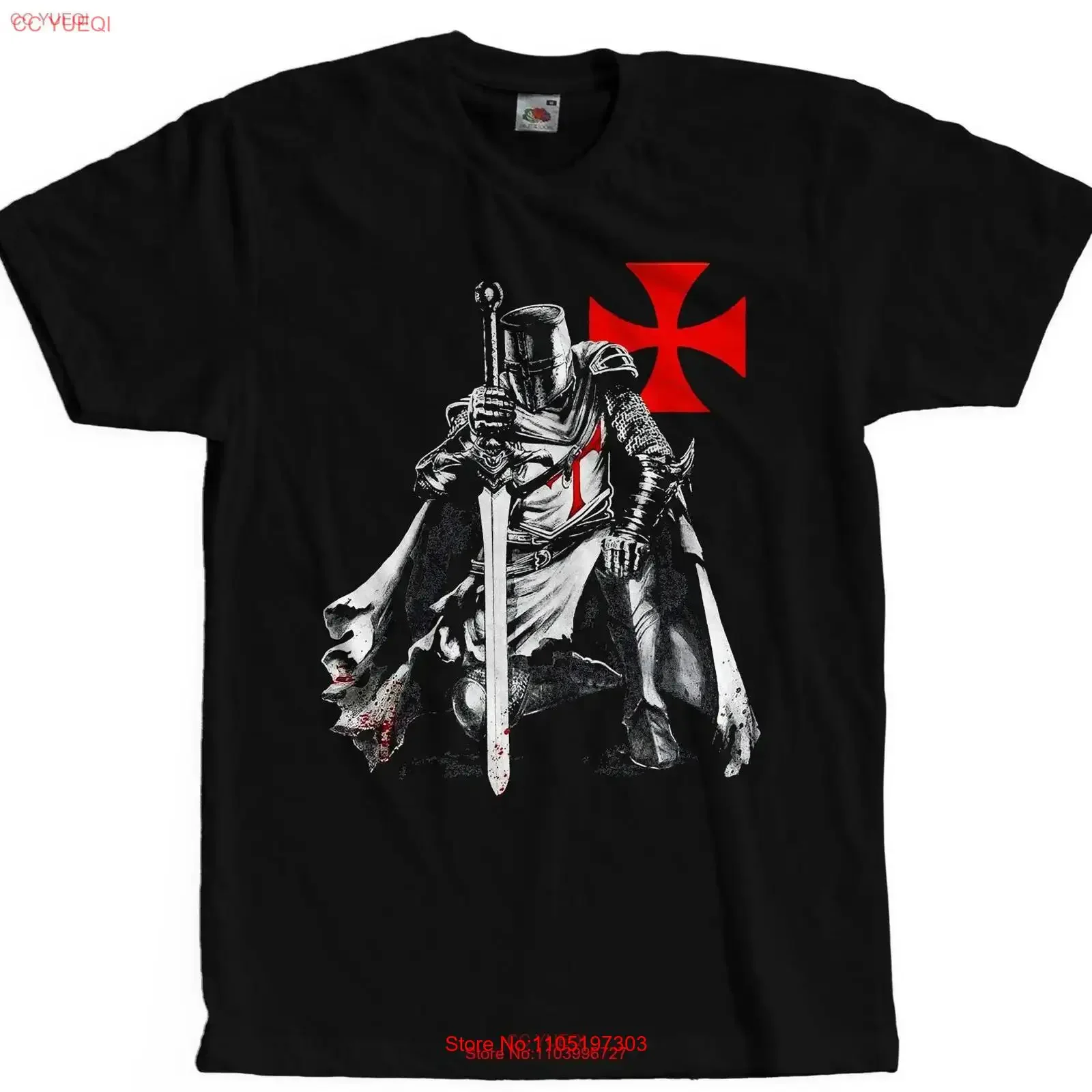 

Crusader T Shirt Templar Knight vintage Washed fashion Top For Everyday Wear Slightly graphic Breathable Casual homme Unisex