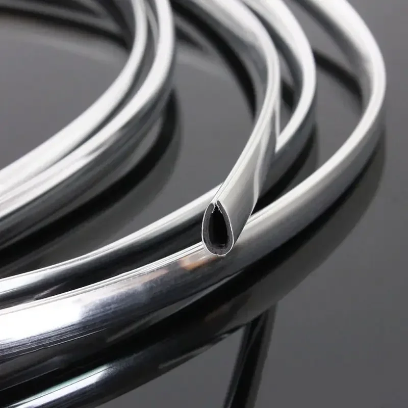 6M Car Door Edge Scratch Protection Strip Bumper Anti-collision Strip DIY Silver PVC Molding Decorative Strip Auto Accessories