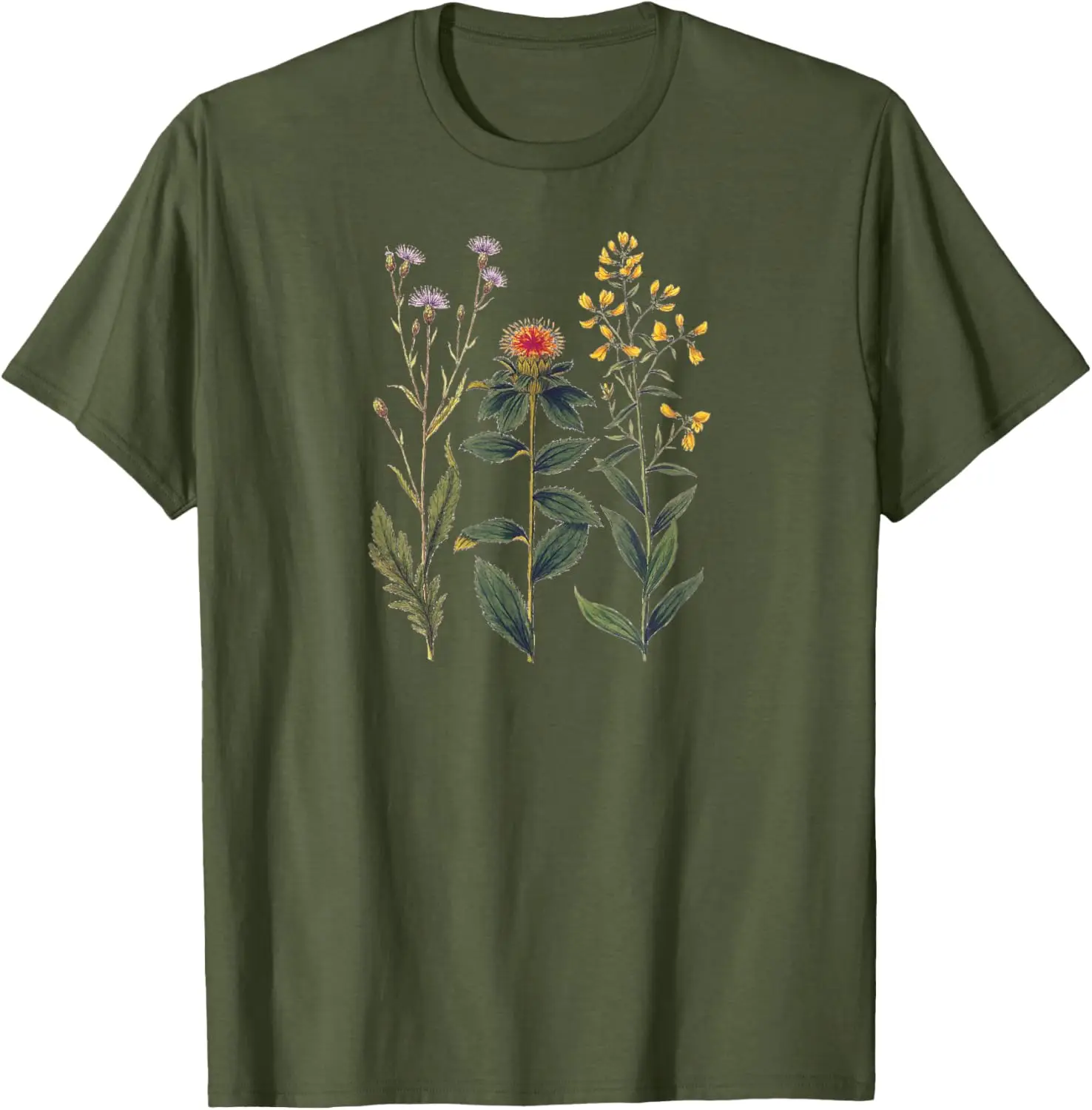 Vintage Wild Botanical Flower Cottagecore Gardening Lover T-Shirt