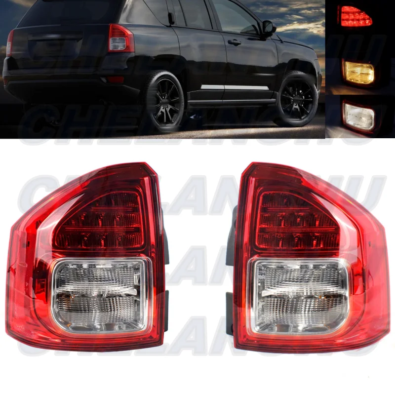 

For Jeep Compass 2011 2012 2013 2014 2015 2016 Pair Left+Right Side Tail Light Rear Lamp With Bulbs 5182542AC 5182543AC