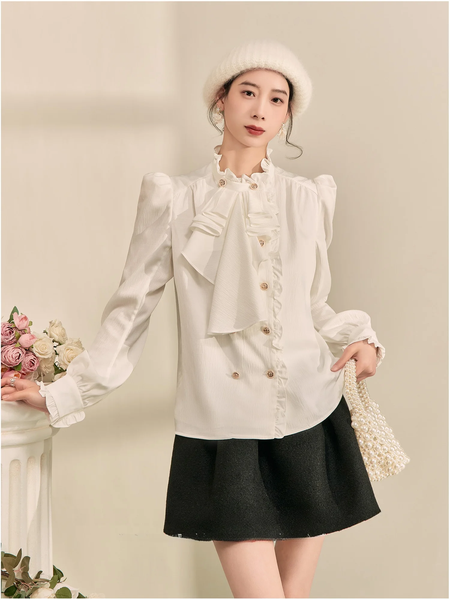 

Весенняя мода Белый набор из двух предметов irt Knot Ele Красивый женский комплект для шкафа Must-have