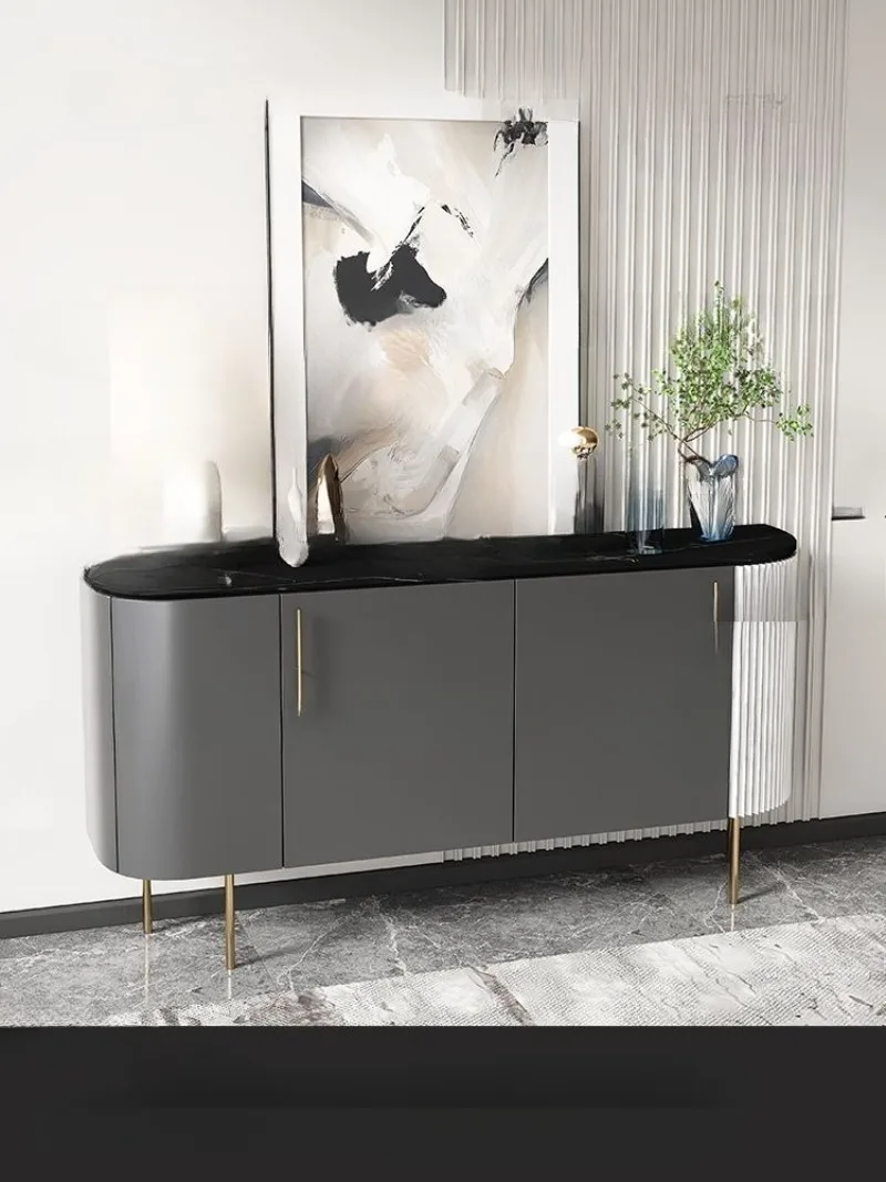 خزانة مدخل الغرفة مصممة خفيفة فاخرة من الخشب الصلب خزانة تقسيم عالية الجودة لتناول الطعام خزانة جانبية خزانة بهو