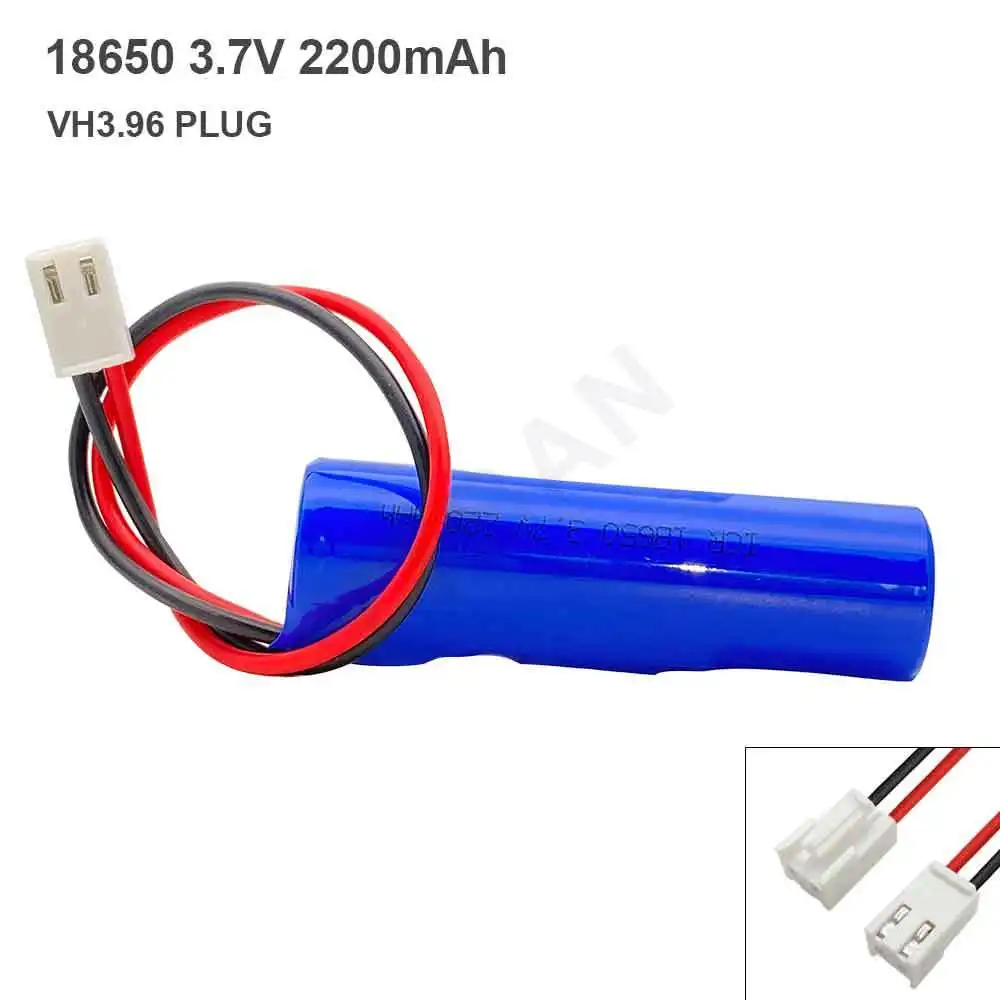 18650 3.7V 2200mah Lithium Battery for Flashlight Bluetooth Speaker Hair Clipper Led Light + PCB Protection Board,VH3.96 PLUG