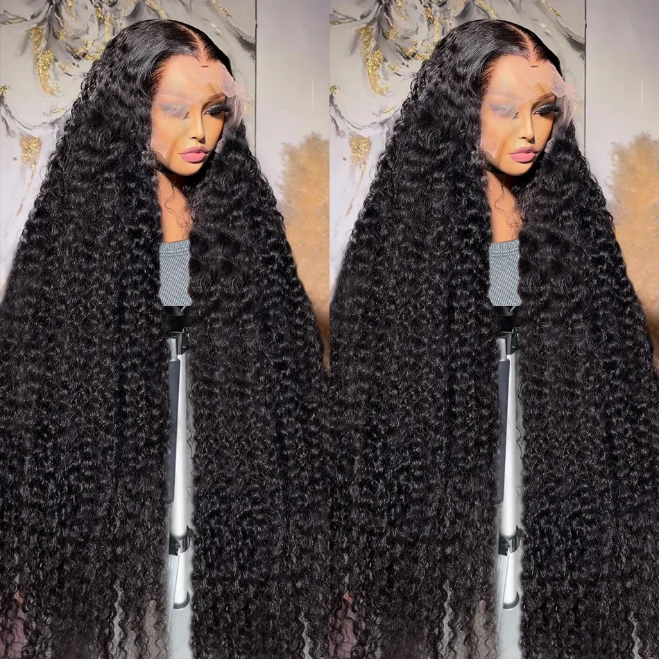 

40-дюймовый человеческий волос 13x6 13x4 HD Прозрачный парик фронтальной части шнурка 5x5 Бесклеевой парик Свободные глубокие волны Вьющиеся человеческие волосы Парик фронта шнурка