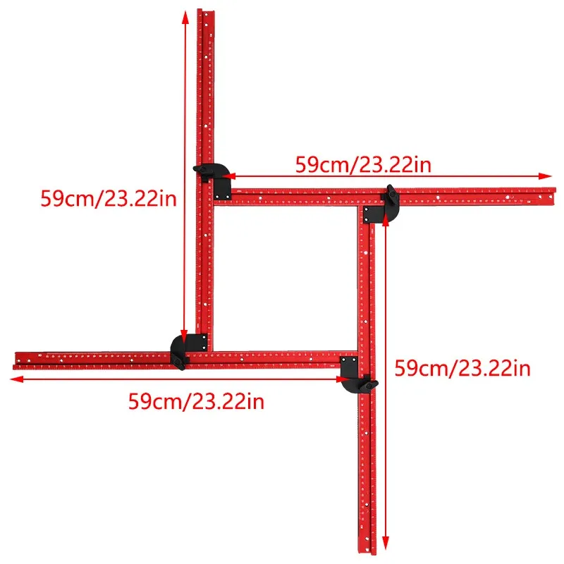 59cm Adjustable Square Router Template Guide Variable Jig Milling Engraving Rail