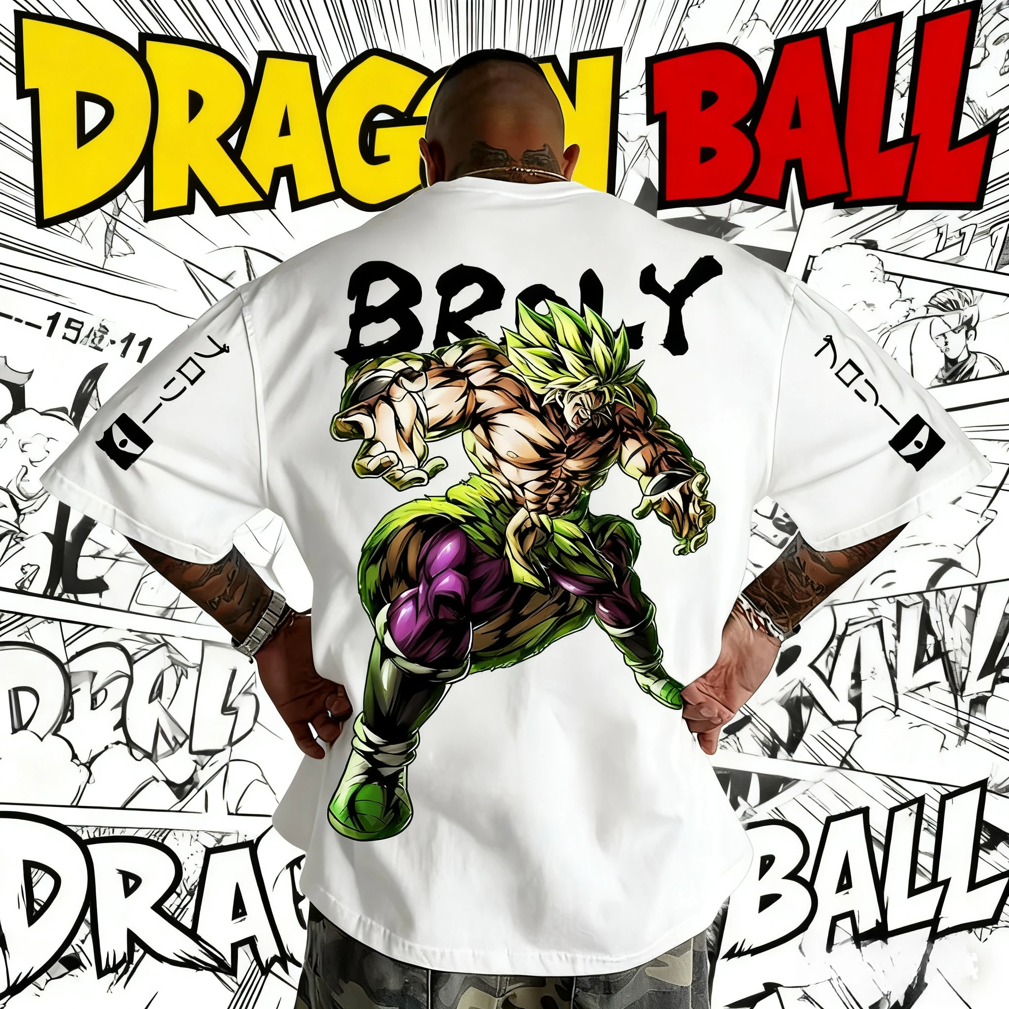 

2025 New Dragon Ball Series Broly Character T-shirt, Extra-large Y2k Summer Print, 100% Pure Cotton Loose Casual T-shirt