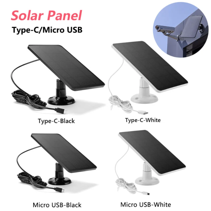 Solar Panel Micro USB Type C Outdoor DC Waterproof Solar Cells Charger Solar Panels For Security Camera Small Home Light System