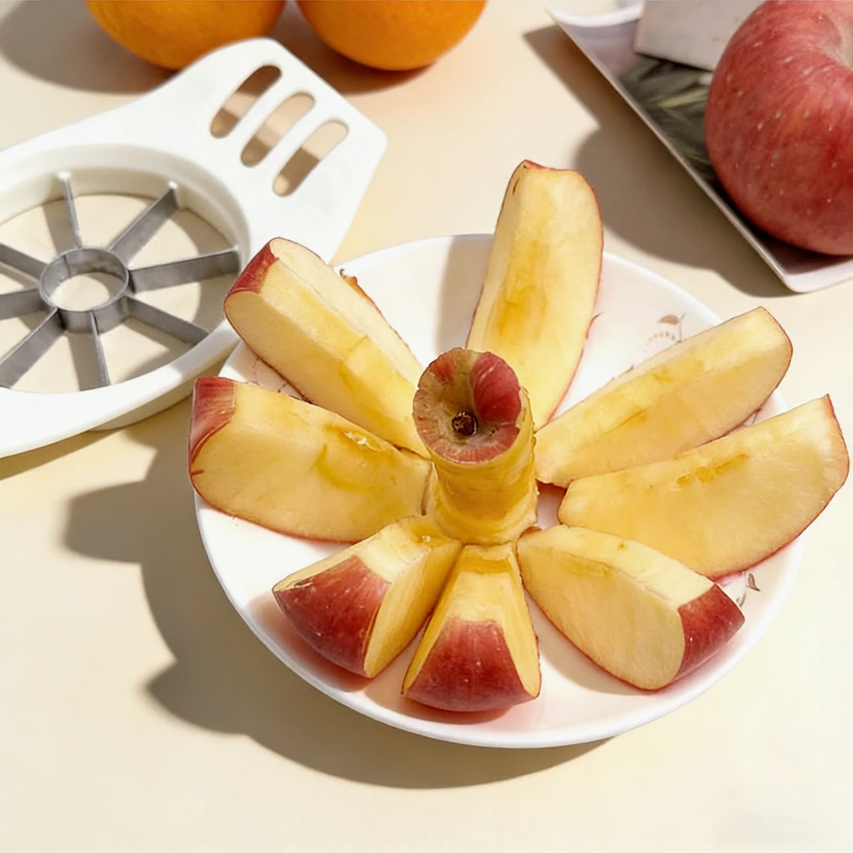 Apple corer, food-grade stainless steel blade, sturdy and ergonomically designed handle, easy to use, sharp and durable - view 3