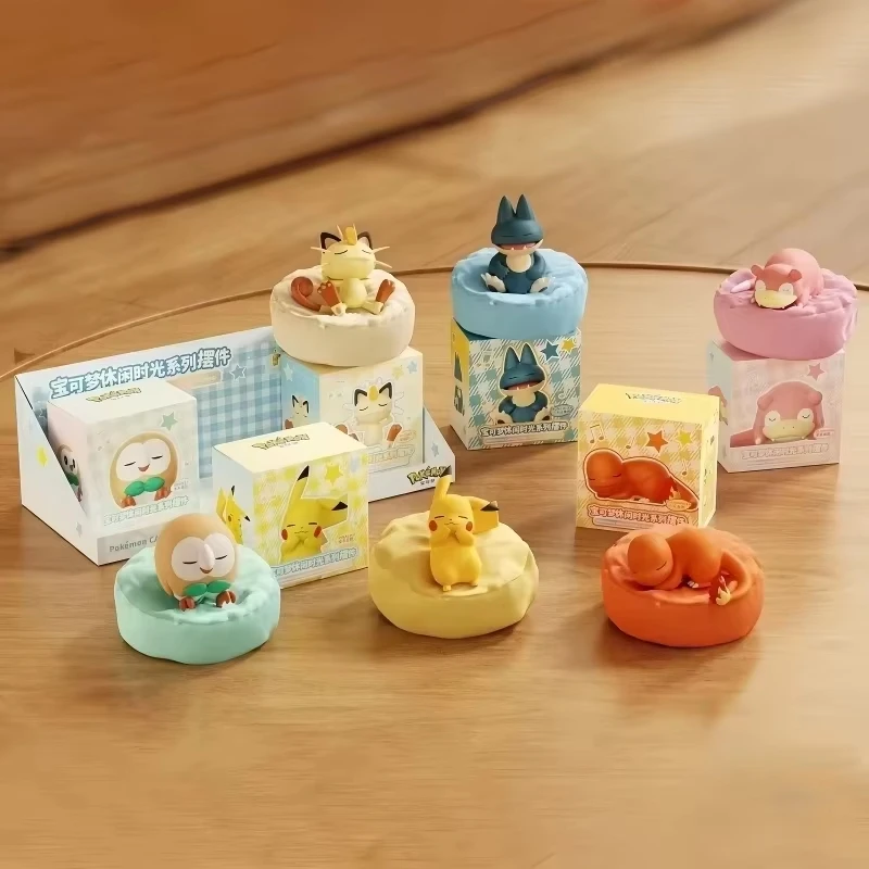Pokemon Anime Action Figures Leisure Time Series Sleeping Position Ornament Pikachu Charmander Model Blind Box Toy Birthday Gift view 4