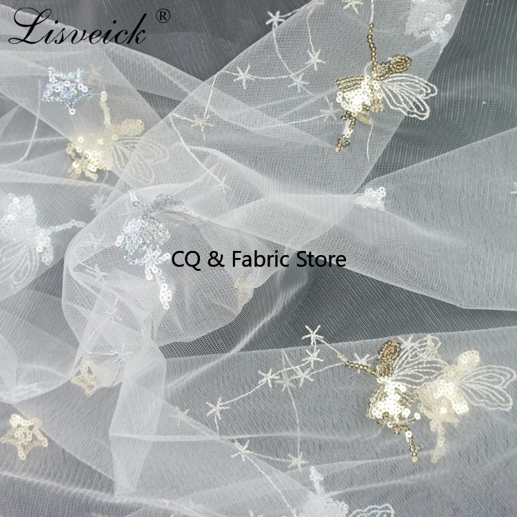 

Усиленная сетчатая пряжа, сказочная фея, блестки, вышивка, кружевная ткань, детское платье своими руками, юбка, от двора