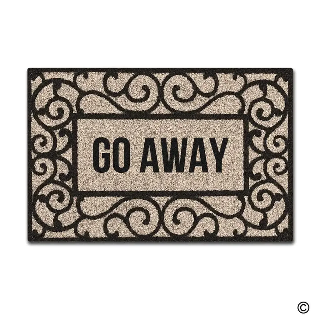 Doormat Entrance Floor Mat Rectangular Go Away Funny Doormat Indoor Outdoor Decorative Door Mat